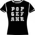 DE/VISION - Girlie Shirt "POPGEFAHR", Perlen, Größe L