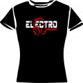 "Electro Music" Logo Girlie-Shirt, Size L